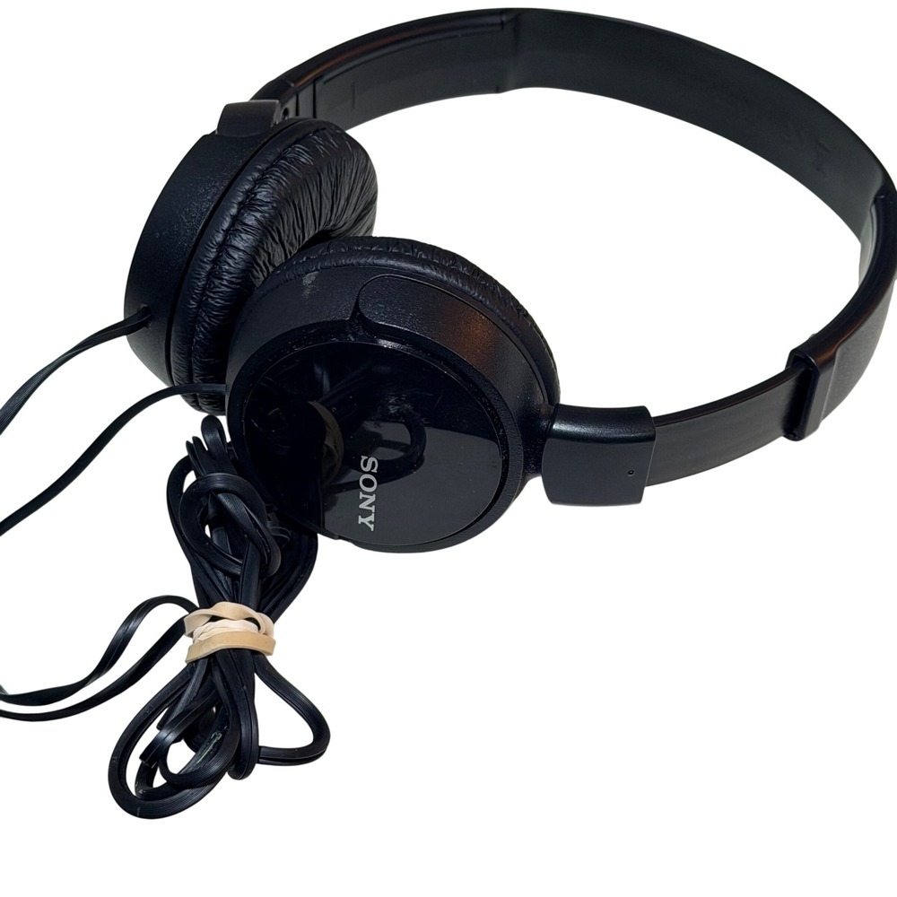 Sony MDR-ZX110 Headphones Wired On-Ear Black Folding Portable Travel Minimalist